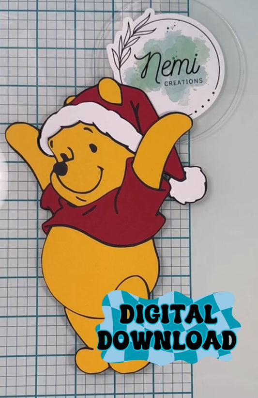 Christmas Pooh Money Card DIGITAL SVG FILES