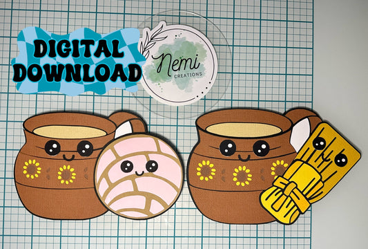 Café con Concha y Tamal Money Card DIGITAL SVG FILES BUNDLE